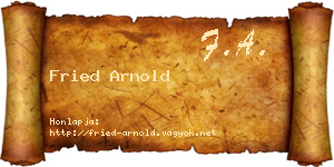 Fried Arnold névjegykártya